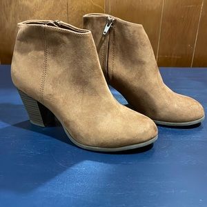 Faux suede booties